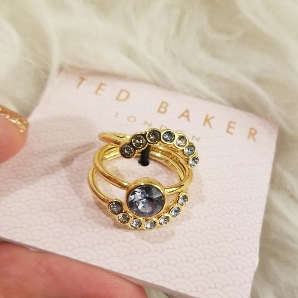 💕TED BAKER💕 Crystal Stacking Ring Light Blue